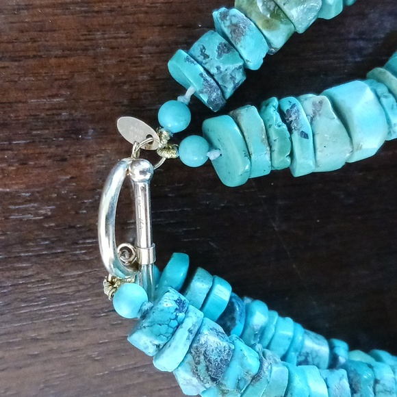 Zoe B 14kt Gold Turquoise Beaded Toggle Necklace 17-18" - Picture 2 of 11